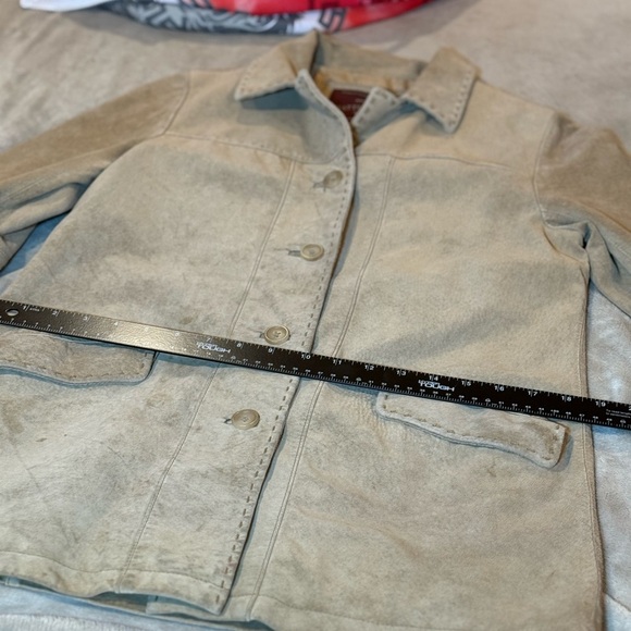 Eddie Bauer Seattle Vintage Suede-Leather Washable Women's Tan  Jacket, size XS - Picture 12 of 16